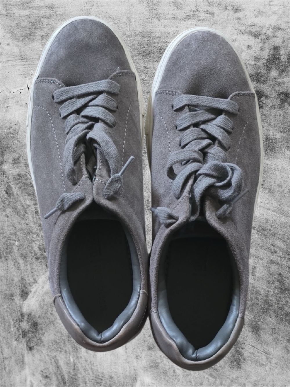 Nordstrom Shoes Men's Sz 8 Grey Suede Lace-Up Minimalist Low-top Sneaker